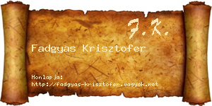 Fadgyas Krisztofer névjegykártya
